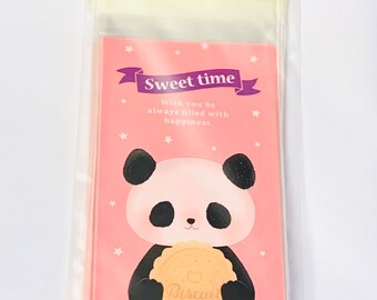 35 Kawaii Panda Treat Bags, candy bags, cute pink panda bags, Cellophane Party Favor Goodie Bags, holiday treat bags, christmas candy bags