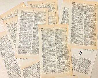 Vintage Book Pages, Ephemera for Collage, Scrapbooking (8 Sheets), Junk Journal Aesthetic, Vintage paper or junk journaling, old book sheets