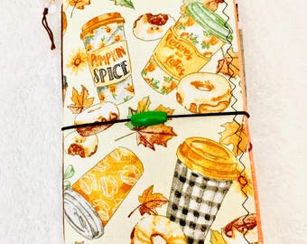 Pumpkin Spice travelers notebook insert, junk journal insert for travelers notebook, Autumn faith journal, fall junk journal, prayer journal
