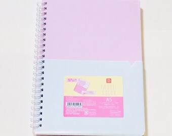 Pastel journal, pink and white journal, pastel spiral notebook, pastel spring notebook, school notebooks, kawaii stationery, minimalist