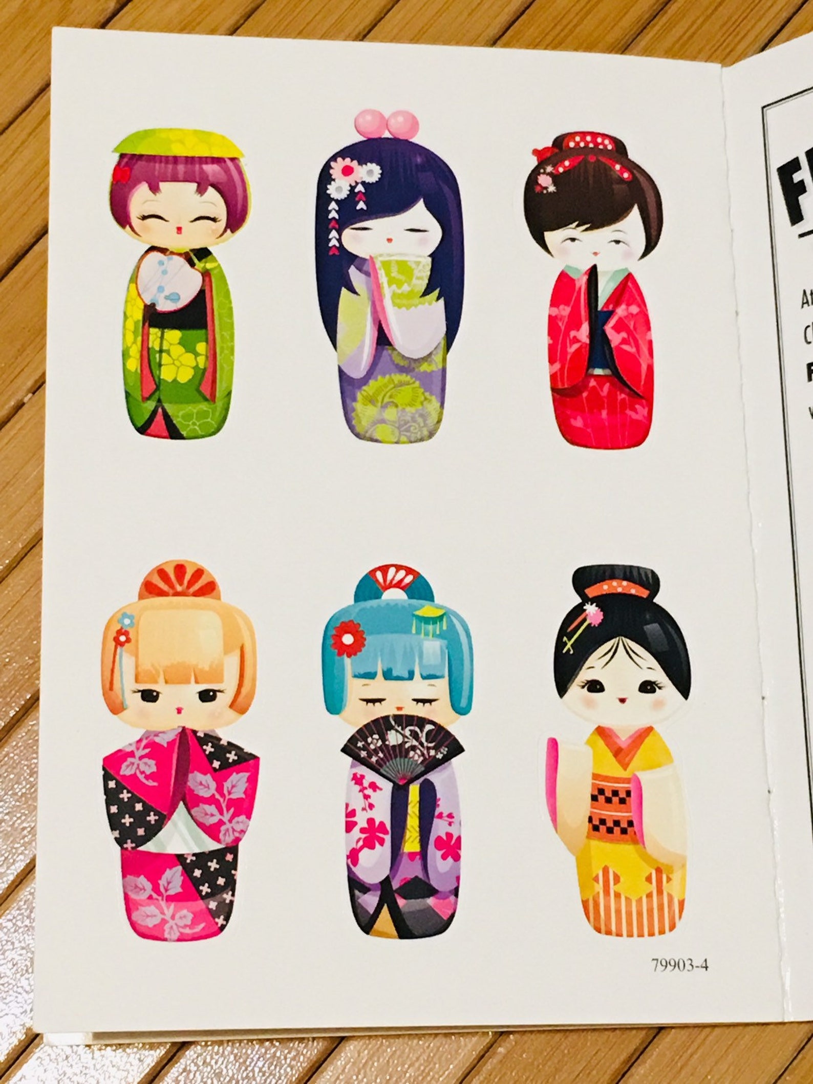 Kokeshi Doll Sticker Sheets Small Kokeshi Doll Sticker Book Etsy