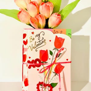 Valentine rose junk journal, rose junk journal, starter junk journal, floral junk journal, handmade junk journal, greeting card journal