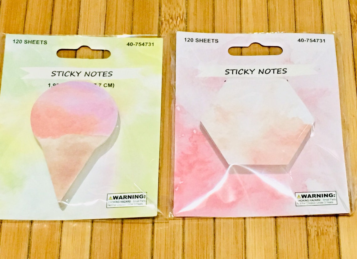 Ice Cream Sticky Notes, Pastel Watercolor Memo Pads for Note Taking ...