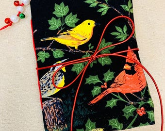 Winter Robin bird journal, woodland forest journal, nature journal, bird watcher journal, travel journal, small junk journal, handmade OOAK