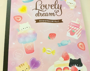 Cute cat journal, blank cat journal, back to school journal, class journal, school notebook, cat notebook, Japan notebook
