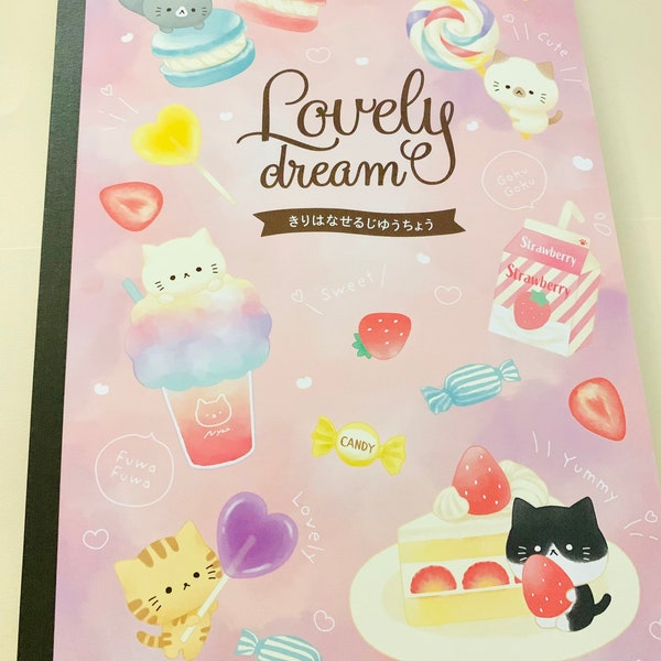 Cute cat journal, blank cat journal, back to school journal, class journal, school notebook, cat notebook, Japan notebook