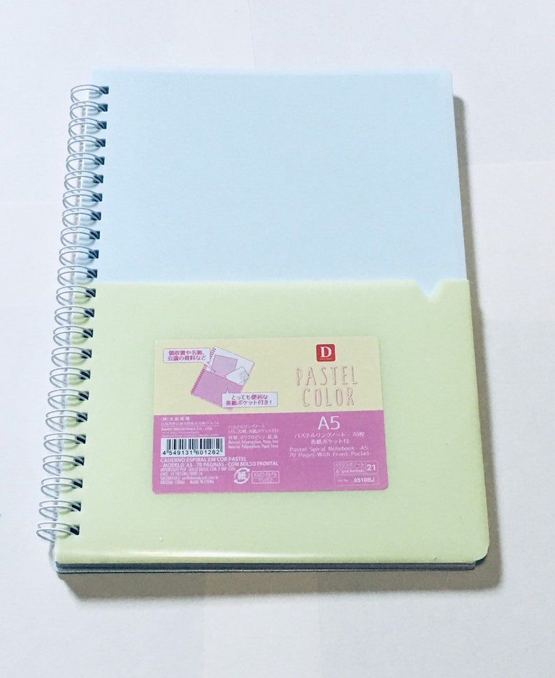 Pastel Blue and Yellow Journal A5 Pastel Notebook A5 Spring Etsy