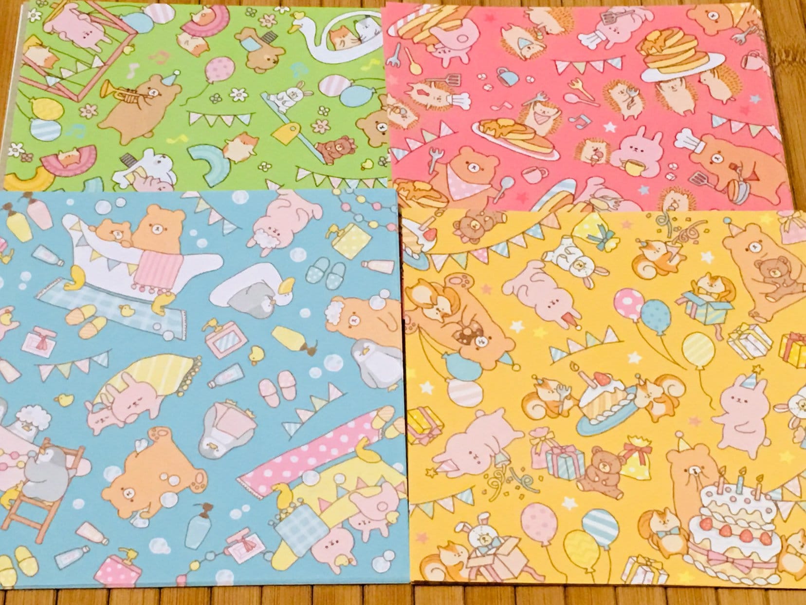 Kawaii bear paper bundle kawaii animal paper pack sweet | Etsy