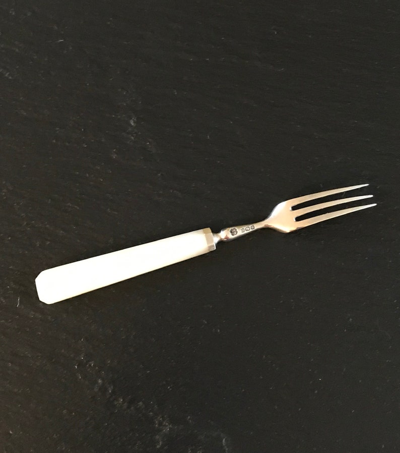 Sterling Silver Fork & Mother of Pearl Handle 1924 Sheffield Etsy