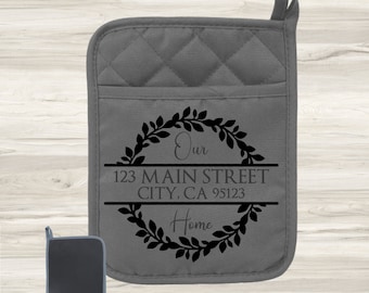Realtor Closing Gift Custom Address Pot Holder Realtor Pot Holder Custom Closing Gift