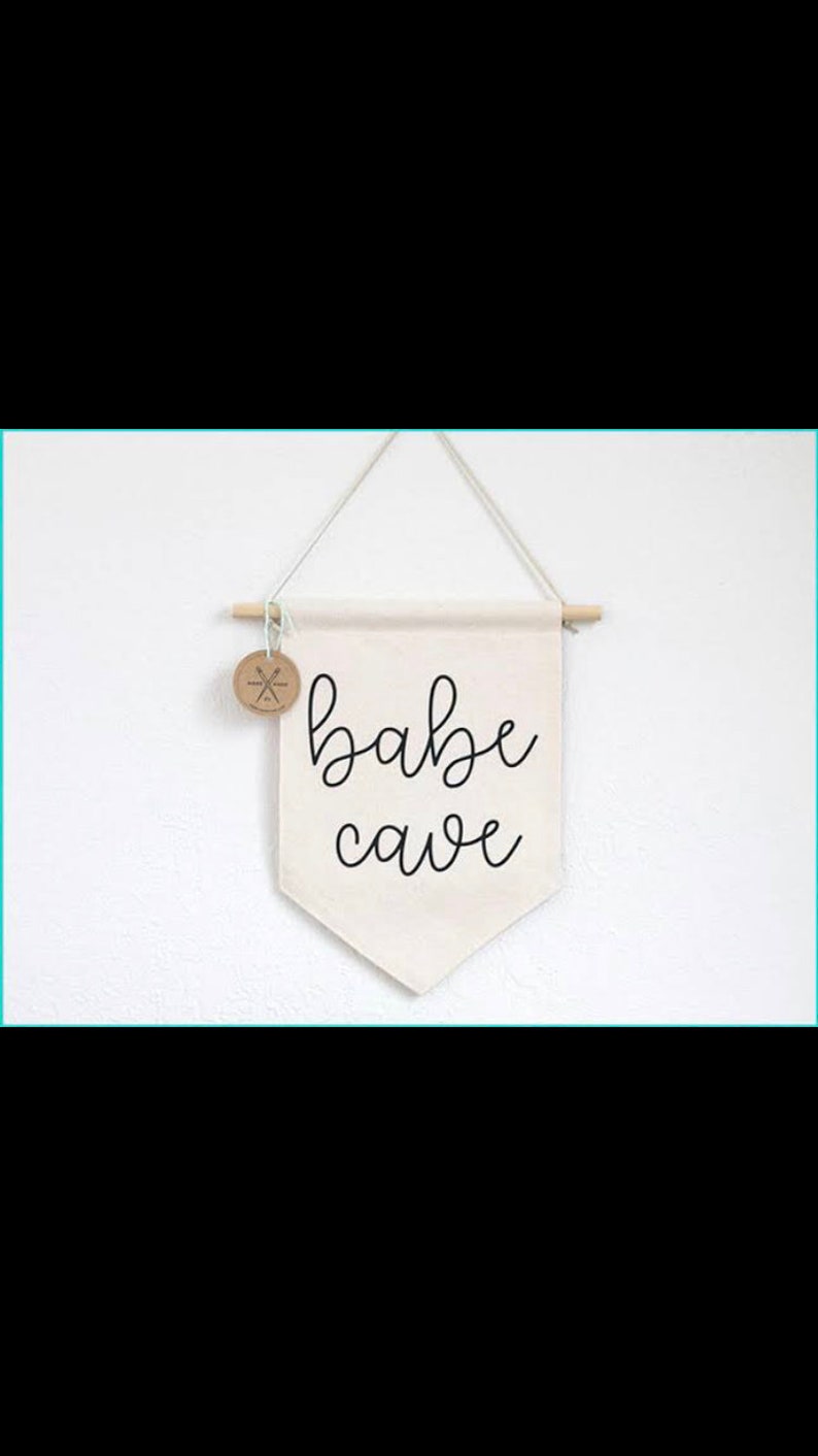 Babe Cave Custom Banner Wall Hanging Nursery Baby Room Decor Etsy