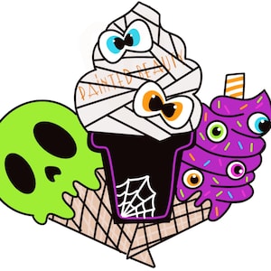 Halloween Ice Scream Cone Digital Template