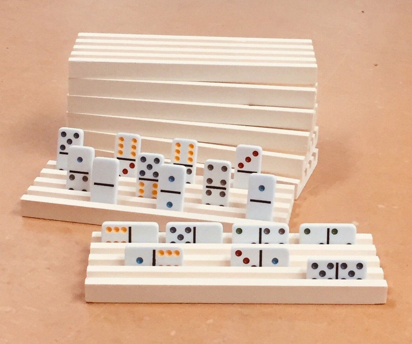 8 Wooden Domino Holders Racks Mexican Train Chickenfoot Etsy