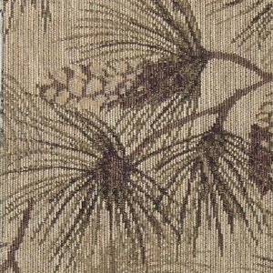 White Pine Dusk Branch Cones Chenille Upholstery Fabric