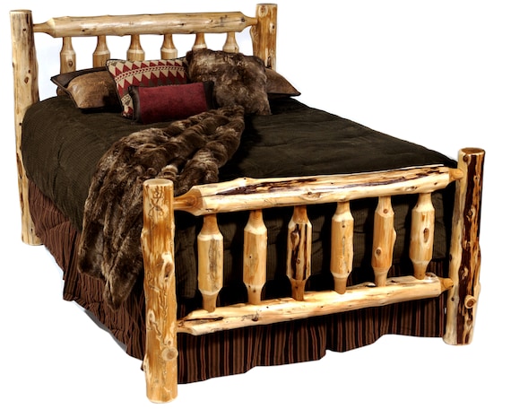 Rustic Log Bed Kit Log Bedroom Furniture Rustic Cabin Decor Etsy