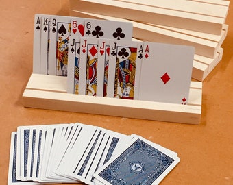Set of 6 Hand Made Wooden Playing Card Holders Made From Select Aspen Wood