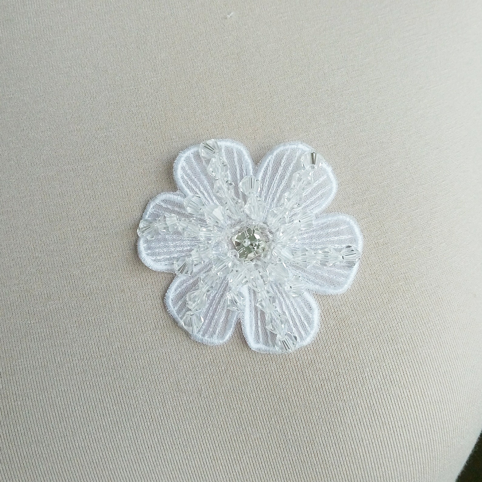 4. lace 3D flower white applique Flower lace applique Lace Etsy