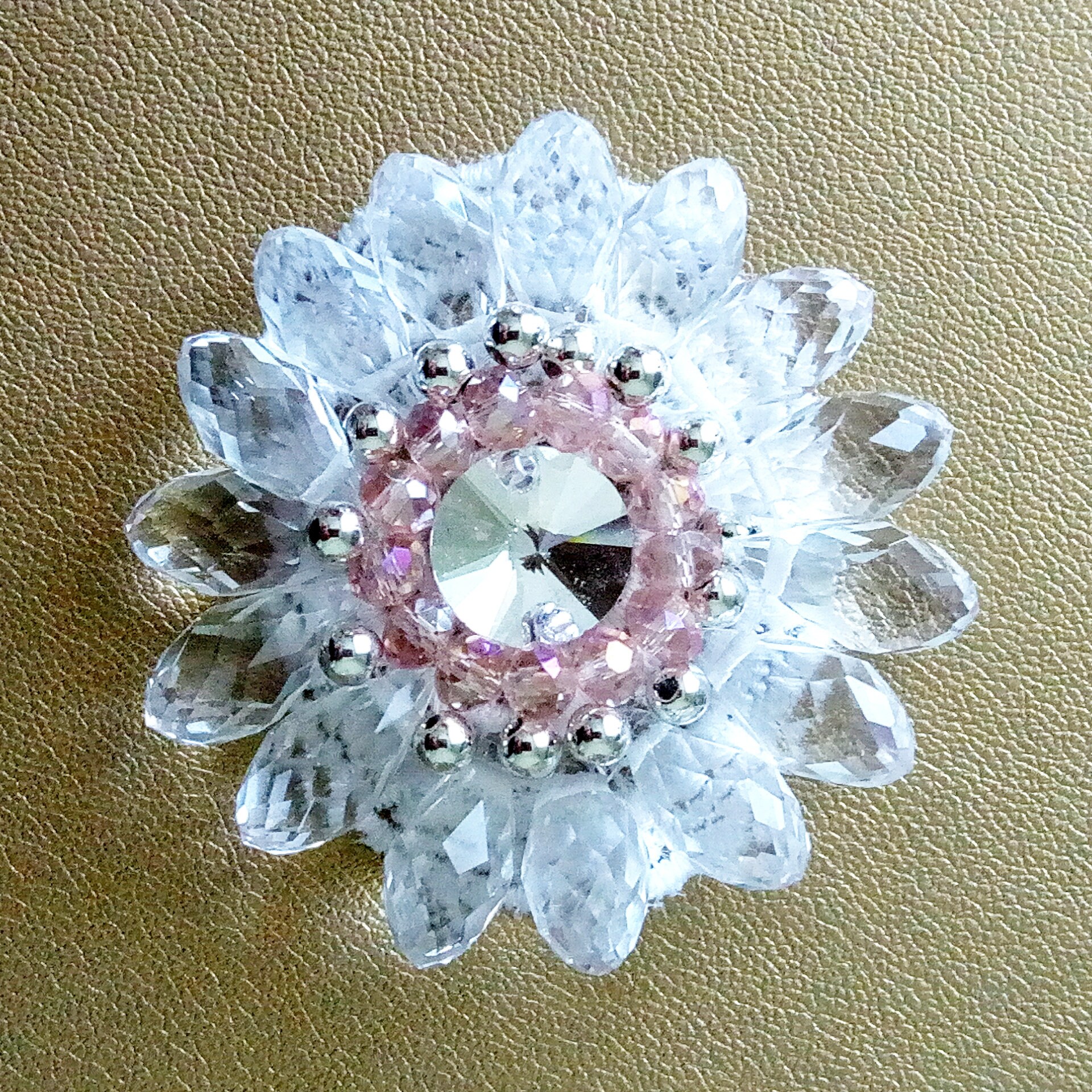 Rhinestone wedding lace Beaded flower lace Crystal applique Etsy