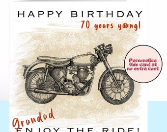 Personalised Motorbike Birthday Card