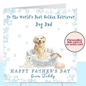 Golden Retriever Father's Day Card, Golden Retriever, Dog Father's Day Card, Dog Dad, Dog Lover, Dog Daddy Dog Grandfather, Grandad, Brother