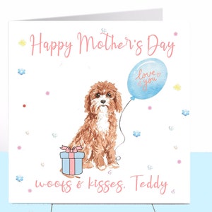 Cavapoo Dog Mummy Carte de fête des mères, Carte de chien, Carte de fête des mères personnalisée, Maman de chien, Amoureux des chiens, Maman de chien, Maman de chien