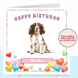 Carte d’anniversaire Springer Spaniel, Springer Spaniel, Carte chien, Carte personnalisée, Amoureux des chiens, Carte pour le chien, Anniversaire du chien, Carte du chien