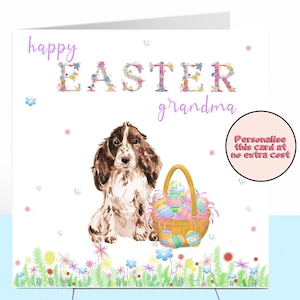 Carte de Pâques épagneul, Épagneul / Épagneul Springer, Carte de Pâques chien, Carte de Pâques personnalisée, Dog Mum, Dog Lover, Papa, Frère, Sœur Mam Maman