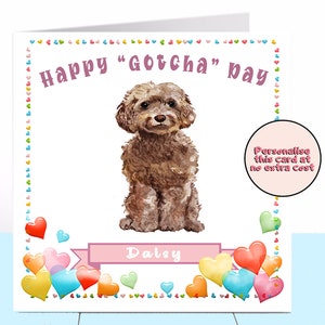Carte de jour Cockapoo 'Gotcha', Cockapoo, Carte de chien, Carte personnalisée, Amoureux des chiens, Carte pour le chien, Anniversaire de chien, Adoption de chien, Anniversaire de chien