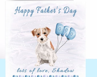 Jack Russell Father's Day Card,  Dog Daddy, Father's Day Card, Dog Dad, Dog Daddy, Grandfather, Grandad, Husband, Boyfriend
