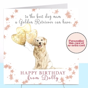 Carte d'anniversaire de maman chien Golden Retriever, Golden Retriever, carte d'anniversaire de chien, maman chien, amoureux des chiens, maman chien, maman chien, grand-mère chien maman, bébé fourrure