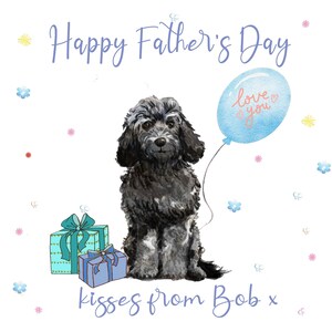 Cockapoo Dog Daddy Father's Day Card, Cockapoo, Dog Card, Personalised ...