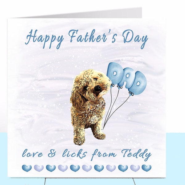 Poochon Father's Day Card, Poochon Dog Daddy Card, Father's Day Card, Dog Dad, Dog Lover, Dog Daddy, Dog Grandfather, Grandad, Poochon