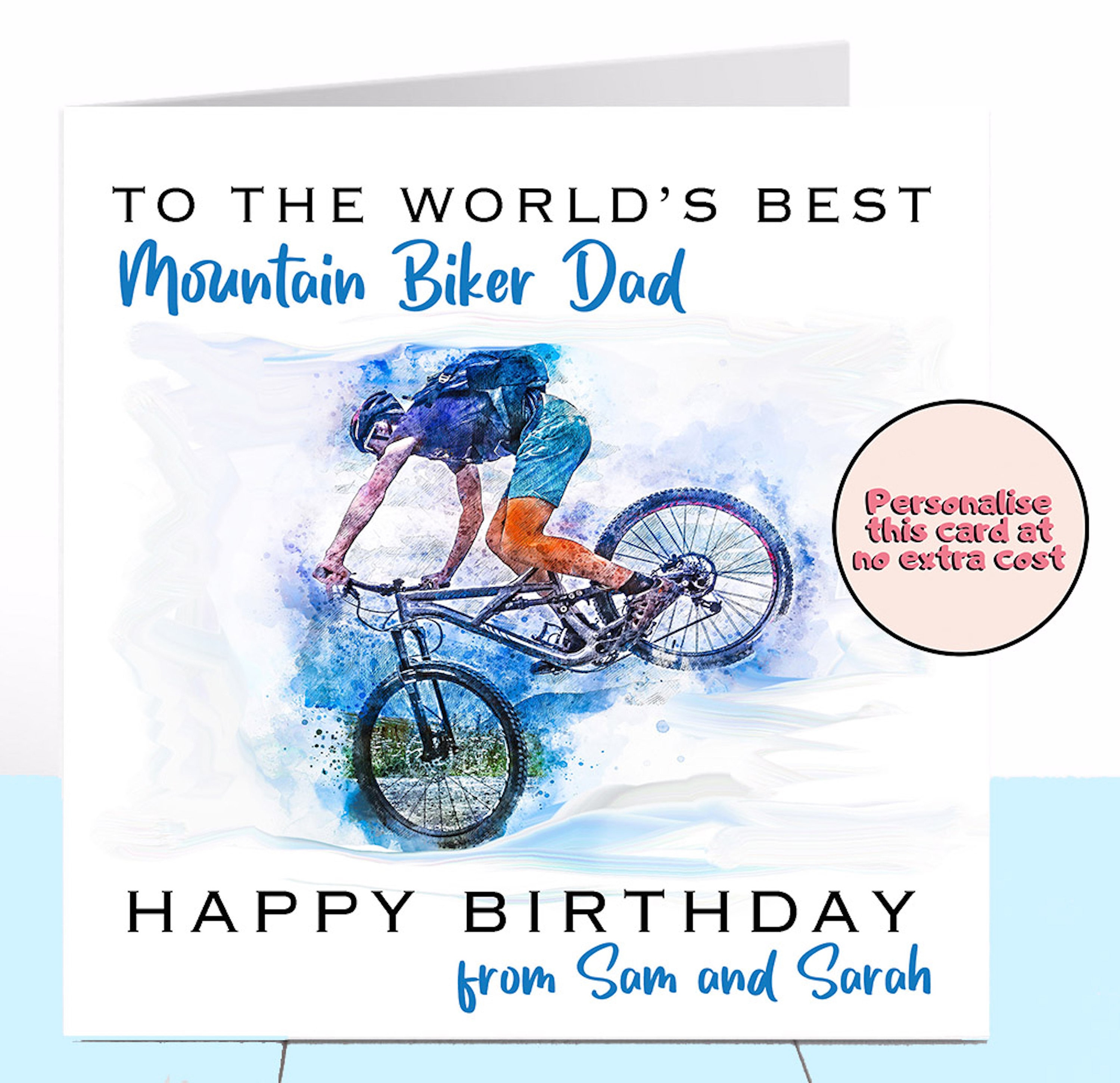 Tarjeta de cumpleaños de mountain biker bicicleta de montaña - Etsy España