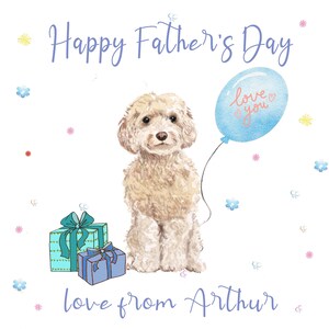 Cockapoo Dog Daddy Father's Day Card, Cockapoo, Dog Card, Personalised ...