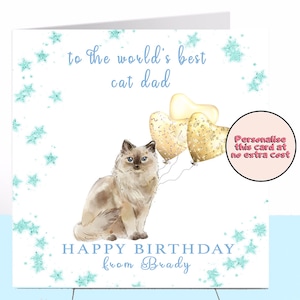 Carte d'anniversaire papa chat Ragdoll, chat Ragdoll, amoureux des chats, carte papa chat, carte papa, carte papa chat, carte grand-père, carte grand-père carte chat