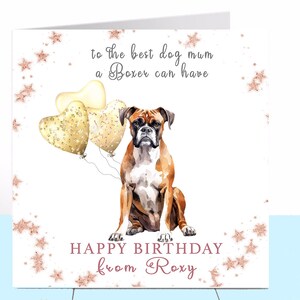 Carte d'anniversaire maman chien boxer, boxer, carte d'anniversaire chien, carte d'anniversaire personnalisée, maman chien, amoureux des chiens, maman chien, maman chien