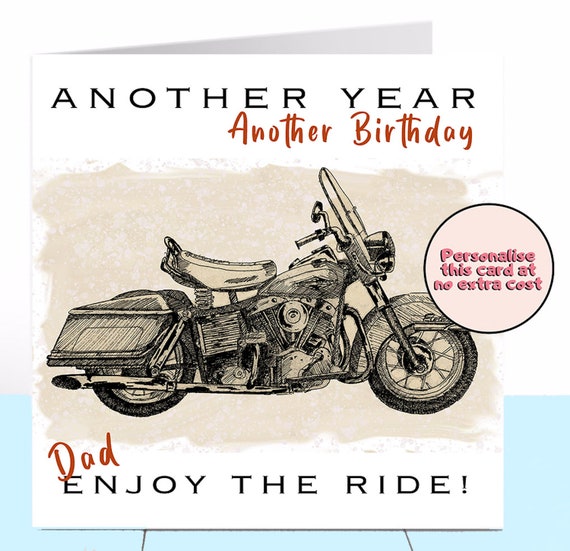 Happy Birthday Dad Harley Davidson Harley Davidson Card Classic Motorbike Birthday Card V Twin | Etsy India