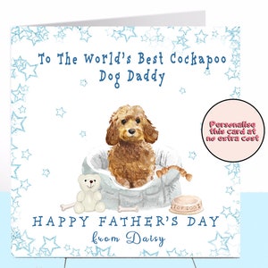 Cockapoo Father's Day Card, Cockapoo, Dog Father's Day Card, Personalised Father's Day Card, Dog Dad, Dog Lover, Dog Daddy, Dog Grandfather