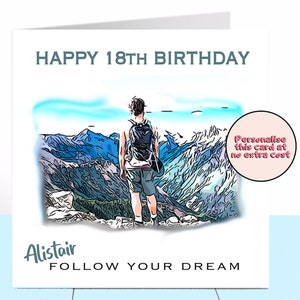Carte d'anniversaire randonnée, carte escalade, carte papa, carte mari, carte marche, carte fils, carte oncle, 18e/21e/30e/40e/50e anniversaire,