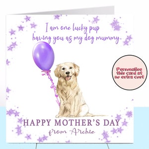 Golden Retriever Dog Mummy Mother's Day Card, Retriever, Dog Card, Gepersonaliseerde Moederdagkaart, Hondenmoeder, Hondenliefhebber, Dog Mama, Dog Mam Mom
