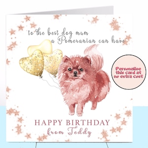 Carte d’anniversaire de maman de chien de Poméranie, Poméranie, carte d’anniversaire de chien, carte d’anniversaire personnalisée, maman de chien, amoureux de chien, maman de chien, maman de maman de chien