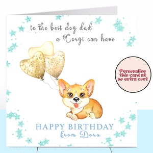 Corgi Dog Daddy Birthday Card, Corgi, Dog Birthday Card, Dog Dad, Dog Lover, Card from the dog, Fur baby, Dog Grandad, Dog Uncle, Brother
