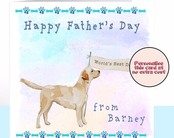 Labrador Dog Father's Day Card - Etsy