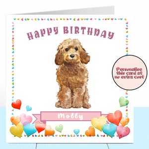 Carte d’anniversaire Cockapoo, Cockapoo, Carte chien, Carte personnalisée, Amoureux des chiens, Carte pour le chien, Anniversaire du chien, Carte du chien, Amoureux des chiens, Chien