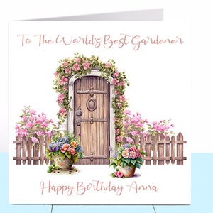 Carte d'anniversaire de jardinier, fleurs, doigts verts, jardinage, carte de fille, carte de maman, carte de papa, carte de fils, petite amie, épouse, petit ami, ami