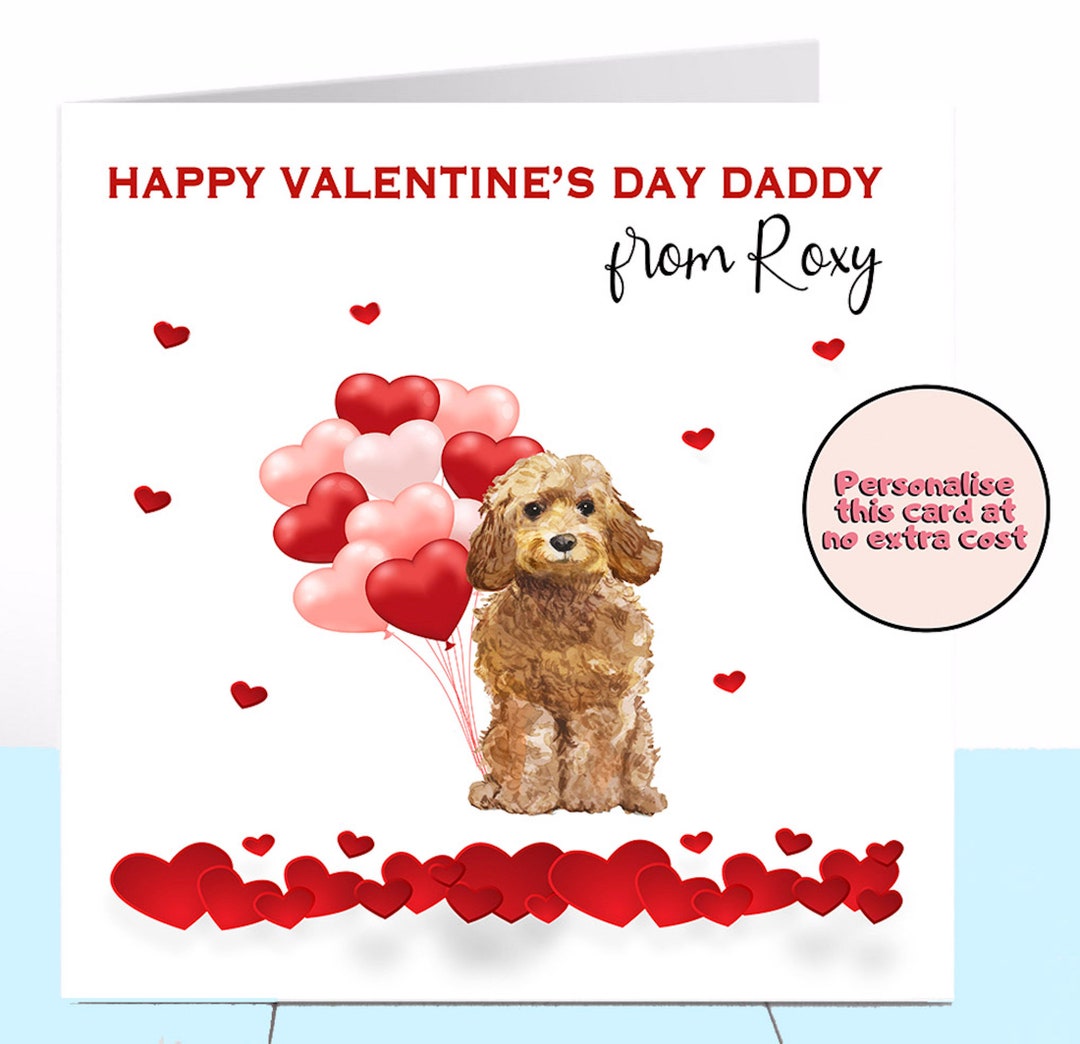 Cockapoo Valentines Day Card, Cockapoo, Dog Valentine Card, Dog Dad ...