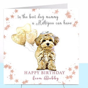 Maltipoo Dog Mummy Birthday Card, Maltipoo, Dog Birthday Card, Carte d’anniversaire personnalisée, Dog Mum, Dog Lover, Dog Mama, Dog Mam Mum