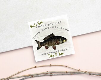 Fisherman Birthday Card, Fishing Card, Dad Birthday Card, Daddy Card,  Husband Birthday, Personalised Birthday Card, Grandad Card, Carp Fish 