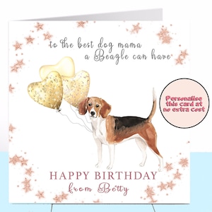 Carte d'anniversaire maman chien Beagle, Beagle, carte d'anniversaire chien, carte d'anniversaire personnalisée, maman chien, amoureux des chiens, maman chien, maman chien maman chien maman chien