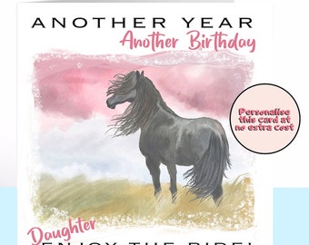 Horse Lover Birthday Card, Pony, Horse, Rider, Daughter Card, Mum Card, Aunty Card, Friend Card, Equine, Girlfriend, Wife, Card for her, Mom